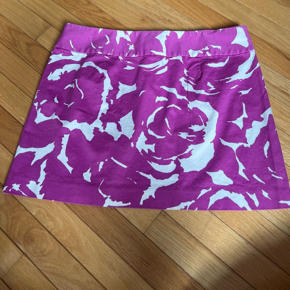 J Crew Purple and White Floral Cotton Skirt